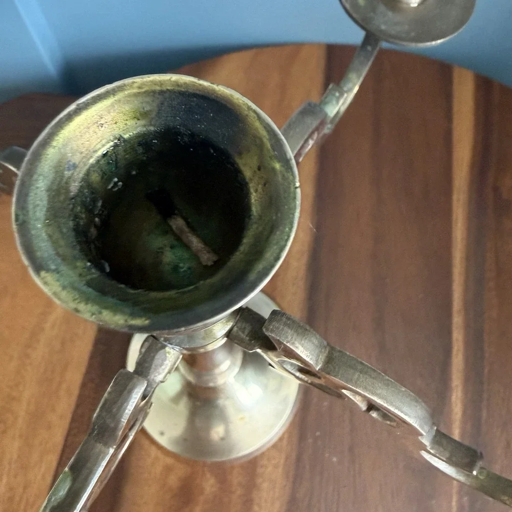 Vintage Brass 5 Arm Candelabra Candle Holder 8